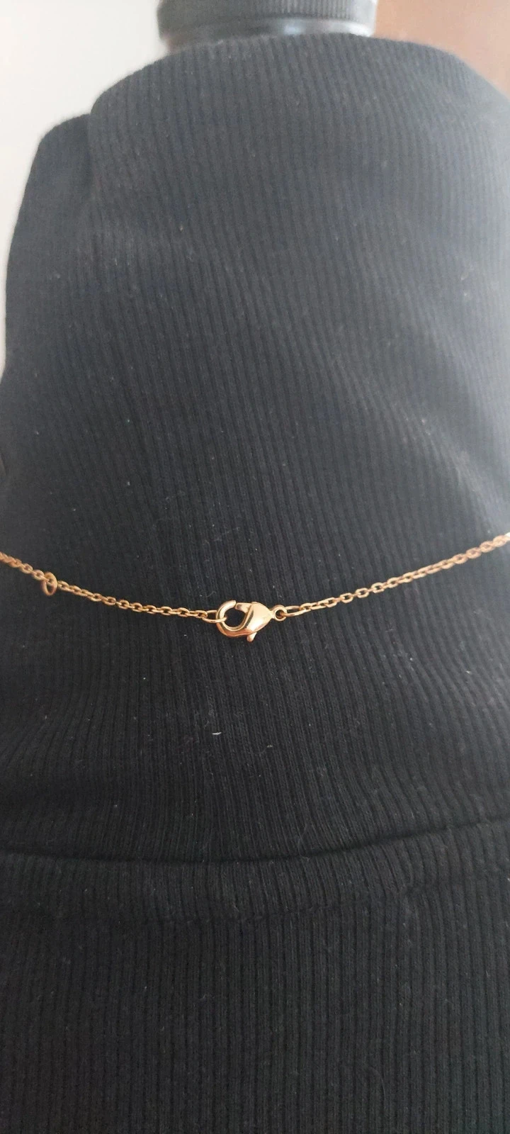 Collier minimaliste double cercles entrelacés Doré / Plaqué Or – photo 4